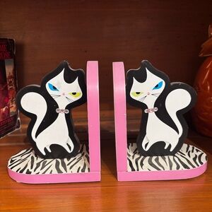 Mid-Century Modern "Dottie" Cat Bookends